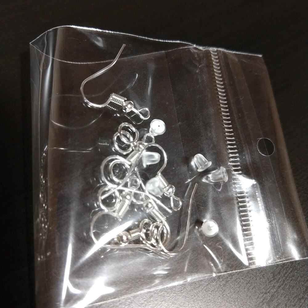 Hypoallergenic Earring Replacement Kit 3set stainless steel hooks silicone backs - Picture 3 of 3